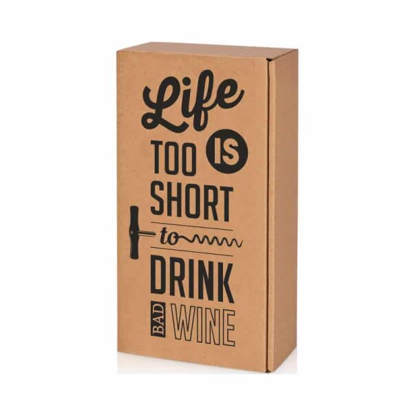 Pr&auml;sentkarton &bdquo;Natura Wine&ldquo; 2er - Life Is Too Short To Drink Bad Wine