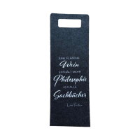 Wein Filz-Tasche grau - Eine Flasche Wein enth&auml;lt...