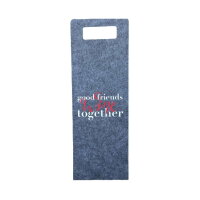 Wein Filz-Tasche grau - good friends WINE together