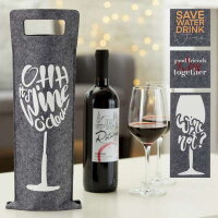 Wein Filz-Tasche grau - Save Water Drink Wine