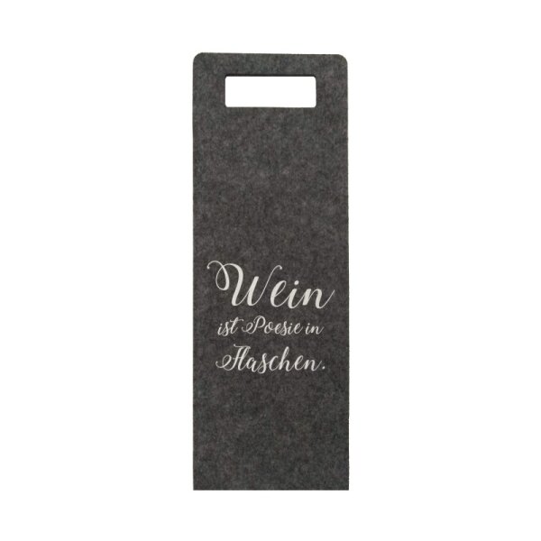 Wein Filz-Tasche grau - Wein ist Poesie in Flaschen.